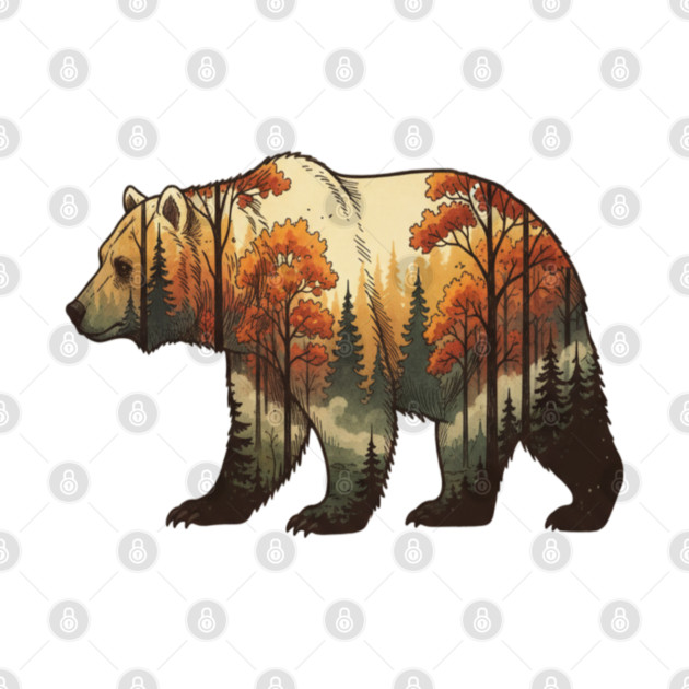 Autumn Grizzly Bear Double Exposure Silhouette Nature by BirdsnStuff