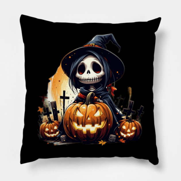 Halloween pumpkin Pillow by Graphic tees