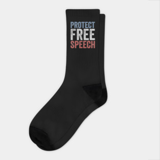 Protect Free Speech - Vintage First Amendment Constitutional Rights Political Design Socks