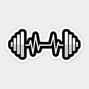Gym Barbell Heartbeat Fitness Lover Sticker