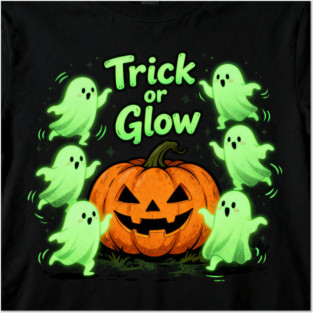 Trick or Glow – Neon Ghost Squad & Pumpkin | horror halloween | retro halloween | Vintage Halloween | Anniversary Gift | Halloween Spirit | Halloween gift Posters and Art