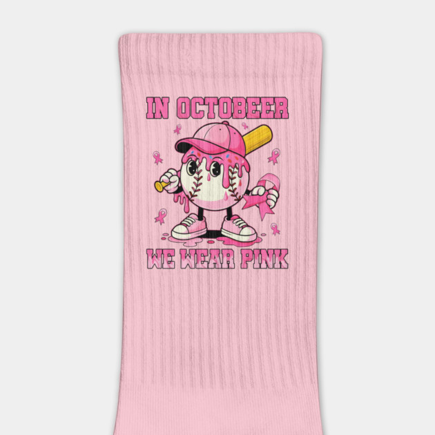 In October We Wear Pink Baseball Drip Boy - Breast Cancer Awareness Ice Cream Lover by ArtistTee ⭐⭐⭐⭐⭐