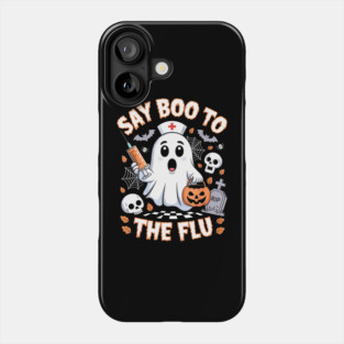Retro Nurse Ghost Halloween Vaccine Say Boo to The Flu Phone Case