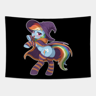 Cute Witch Rainbow Dash Tapestry