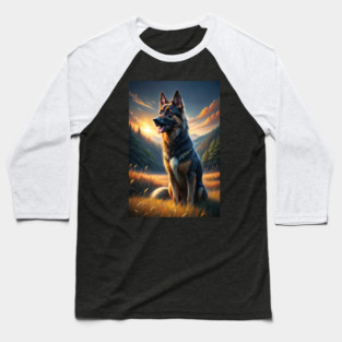 Majestic German Shepherd Sunset Nature Lover's Dog Baseball T-Shirt