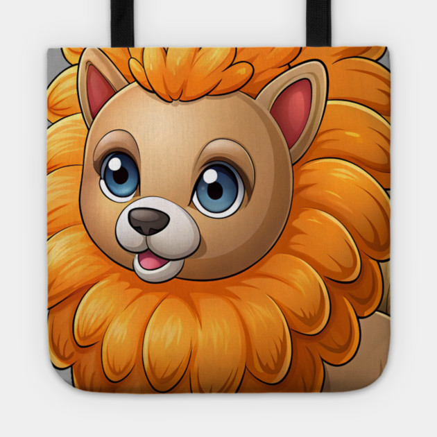 Cute Cartoon Dog - Fluffy Lion Mane Pomeranian Tote by IamActiveDog