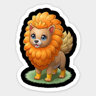 Cute Cartoon Dog - Fluffy Lion Mane Pomeranian Sticker