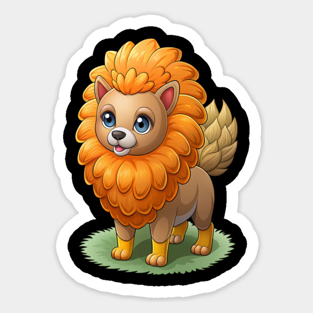 Cute Cartoon Dog - Fluffy Lion Mane Pomeranian Magnet by IamActiveDog