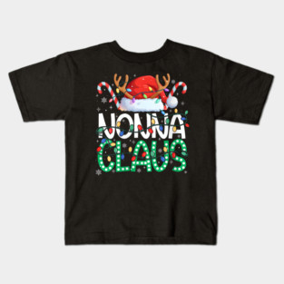 Nonna Claus Christmas Lights Pajama Family Matching Grandma Kids T-Shirt