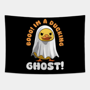 Booo! I’m a Ducking Ghost T-Shirt – Funny Halloween Duck Costume | Duck Pun Tapestry
