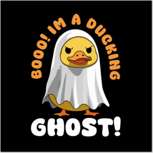 Booo! I’m a Ducking Ghost T-Shirt – Funny Halloween Duck Costume | Duck Pun Posters and Art