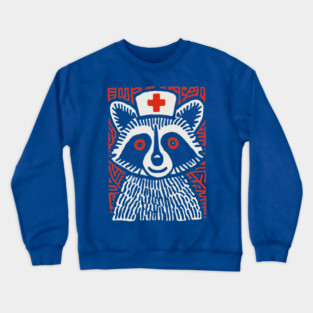 Raccoon Nurse | The Midnight Medic Crewneck Sweatshirt