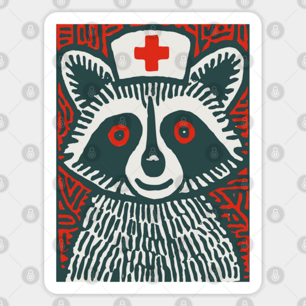 Raccoon Nurse | The Midnight Medic Sticker by TuncGK