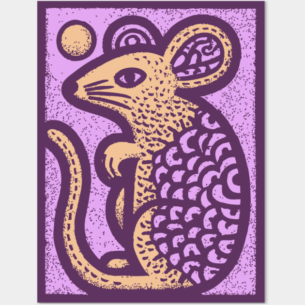 Year of the Rat | Pastel Chinese Zodiac Wall Art by TuncGK