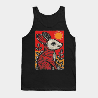 Cozy Mouse | The Little Red Folk Art Critter Tank Top