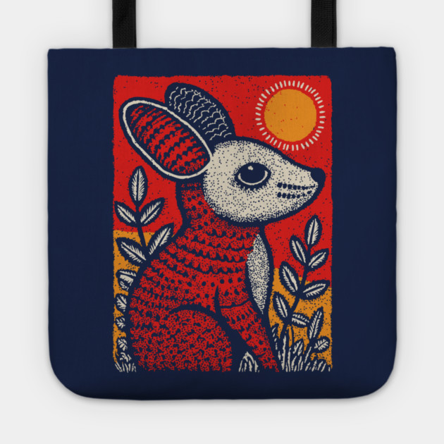 Cozy Mouse | The Little Red Folk Art Critter Tote by TuncGK