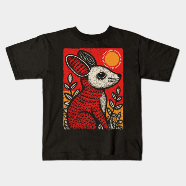 Cozy Mouse | The Little Red Folk Art Critter Kids T-Shirt by TuncGK