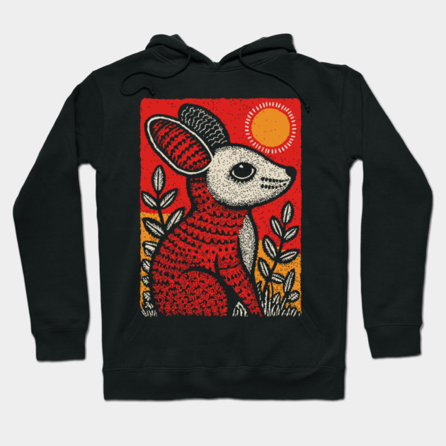 Cozy Mouse | The Little Red Folk Art Critter Hoodie by TuncGK