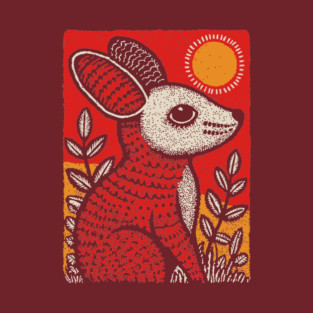 Cozy Mouse | The Little Red Folk Art Critter T-Shirt