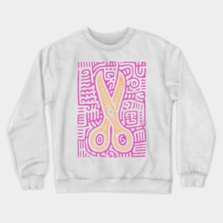 Psychedelic Barber Shears | The Abstract Haircut Crewneck Sweatshirt