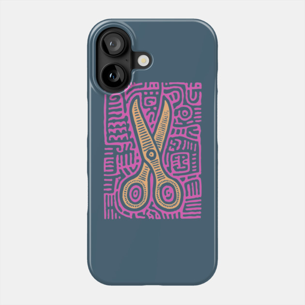 Psychedelic Barber Shears | The Abstract Haircut Phone Case by TuncGK