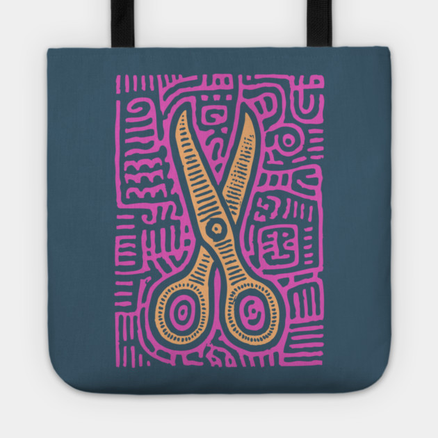 Psychedelic Barber Shears | The Abstract Haircut Tote by TuncGK