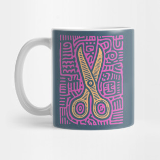 Psychedelic Barber Shears | The Abstract Haircut Mug
