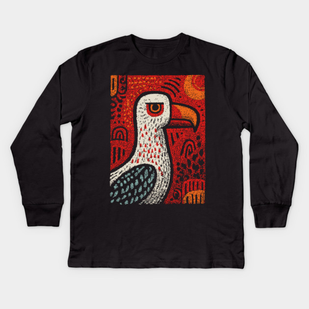 Seaside Seagull | The Coastal Drifter Kids Long Sleeve T-Shirt by TuncGK