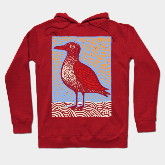 Folk Art Seagull | The Chip Thief of the Pier Hoodie by TuncGK