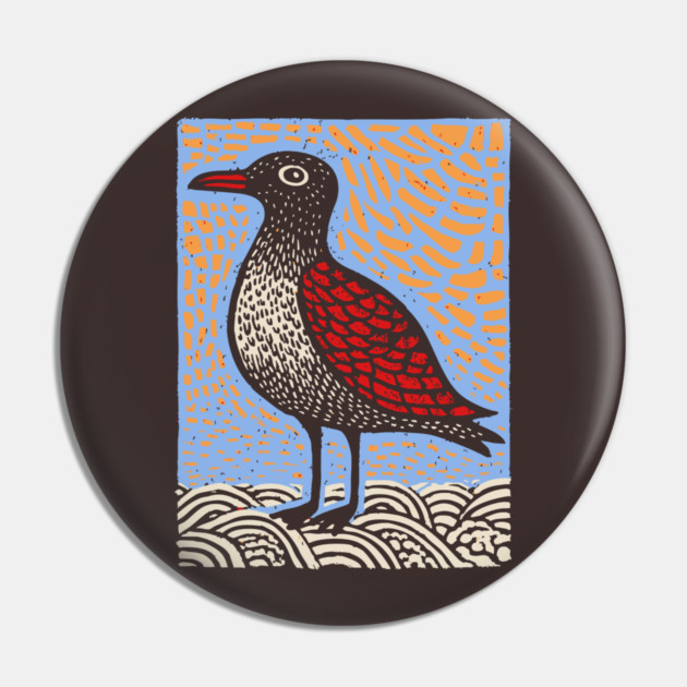 Folk Art Seagull | The Chip Thief of the Pier Pin by TuncGK