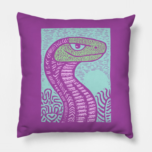 Serpentine Deceiver | The Garden of Eden Serpent Pillow by TuncGK