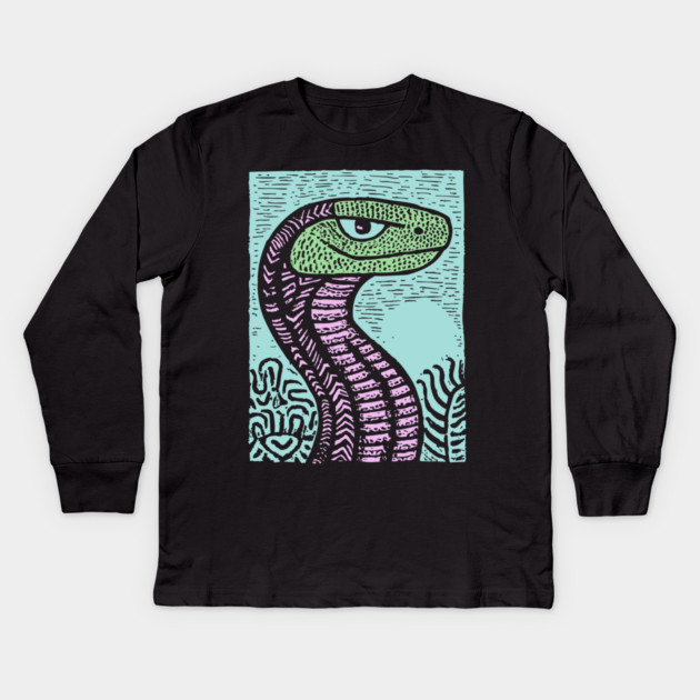 Serpentine Deceiver | The Garden of Eden Serpent Kids Long Sleeve T-Shirt by TuncGK