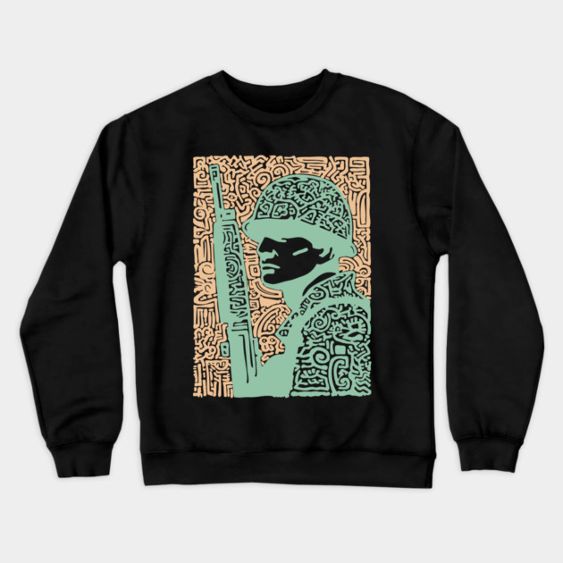 Abstract Soldier | The Stoic Infantryman Crewneck Sweatshirt by TuncGK