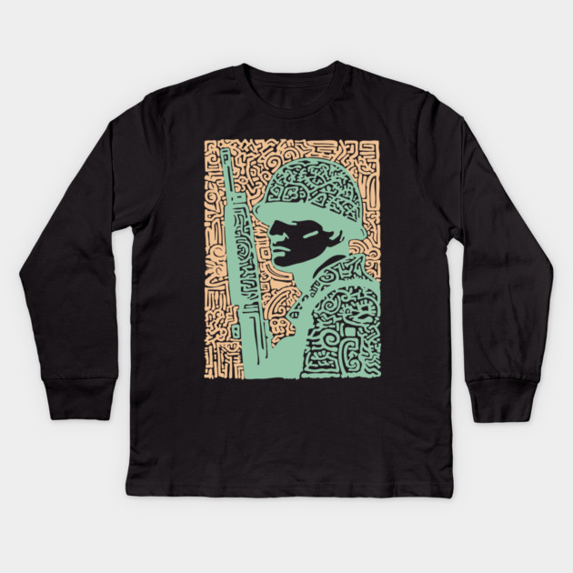 Abstract Soldier | The Stoic Infantryman Kids Long Sleeve T-Shirt by TuncGK