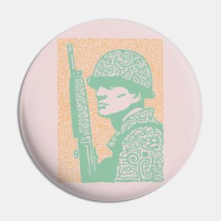 Abstract Soldier | The Stoic Infantryman Pin