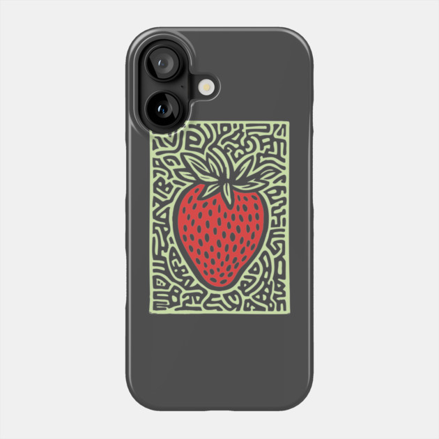 Psychedelic Strawberry | The Summer Solstice Fruit Phone Case by TuncGK