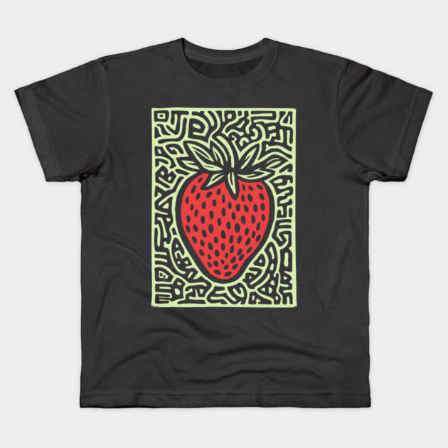 Psychedelic Strawberry | The Summer Solstice Fruit Kids T-Shirt by TuncGK