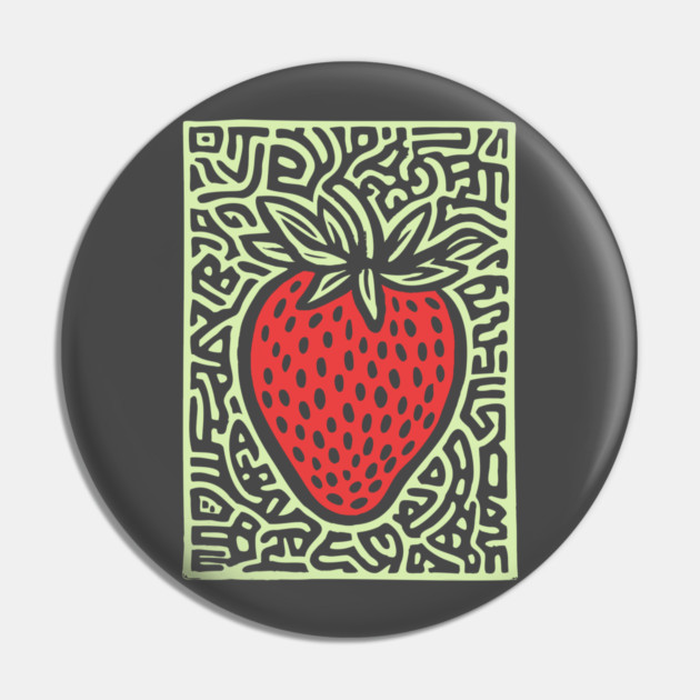 Psychedelic Strawberry | The Summer Solstice Fruit Pin by TuncGK