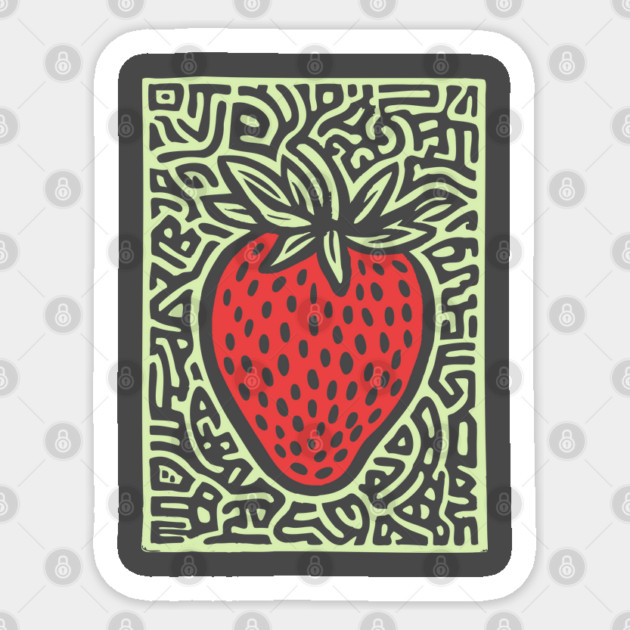 Psychedelic Strawberry | The Summer Solstice Fruit Sticker by TuncGK