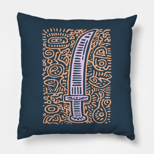 Mythical Sword | The Legendary Cursed Blade Pillow by TuncGK