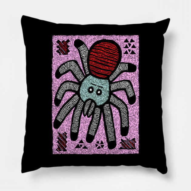 Whimsical Tarantula | The Friendly Arachnid Pillow by TuncGK