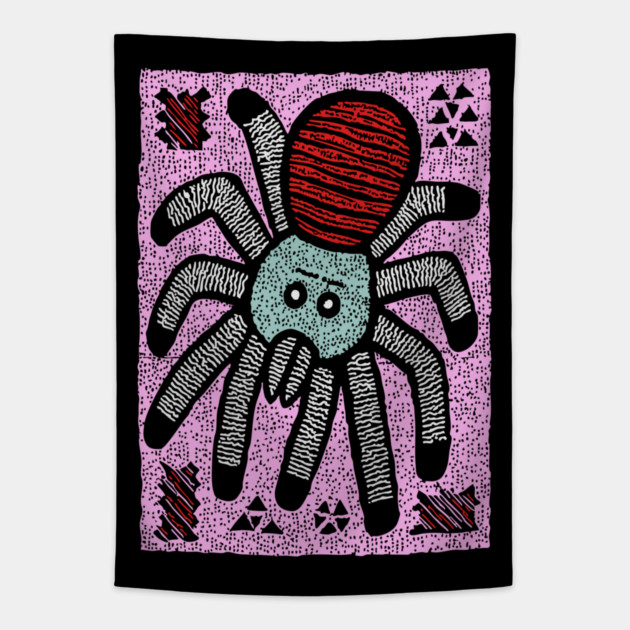 Whimsical Tarantula | The Friendly Arachnid Tapestry by TuncGK