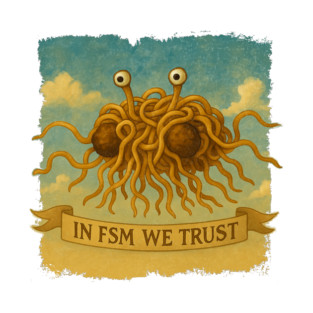 In FSM We Trust – Flying Spaghetti Monster / Pastafarian T-Shirt