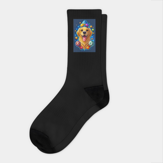 Golden Retriever With Funny Expressions and Happy Vibes for Dog Lovers Socks by IamActiveDog