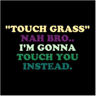 "Touch Grass" Nah Bro..I'm Gonna Touch You Instead. Posters and Art