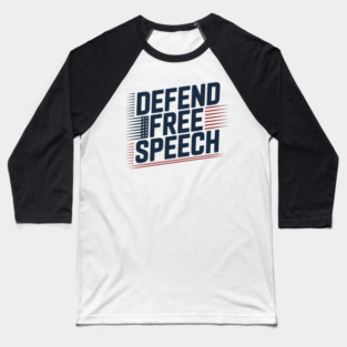 First Amendment Defend Free Speech USA Flag Baseball T-Shirt