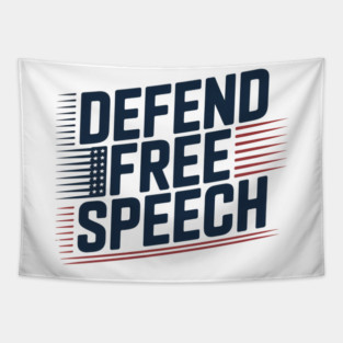 First Amendment Defend Free Speech USA Flag Tapestry