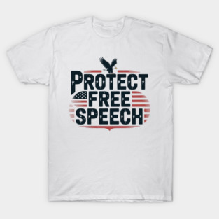 Protect Free Speech Eagle American Flag T-Shirt