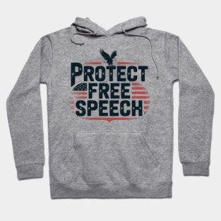 Protect Free Speech Eagle American Flag Hoodie