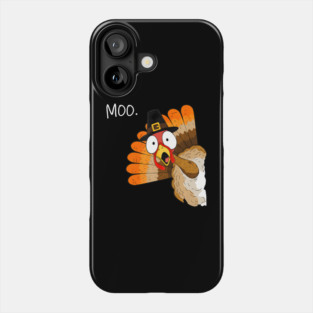 Turkey Moo Funny Thanksgiving Fall Cow Men Women Kids Phone Case